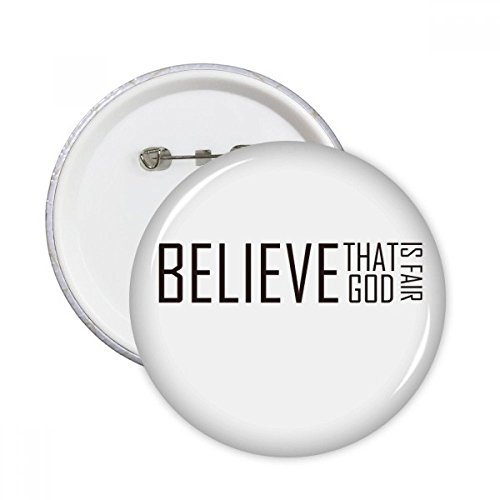 Cadeau Badge Croire que Dieu est Juste | 5 Pièces Multicolores pour Proches