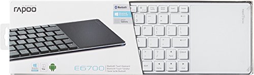 Rapoo 12910 E6700 Tastiera Bluetooth 3.0 Multimediale, 82 Tasti e Touchpad, Inox, Layout Italiano, Bianco