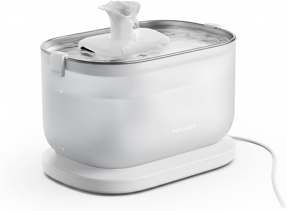 PETLIBRO Cat Water Fountain Stainless Steel with Wireless Pump, 2.5L/84oz Dockstream Automatic Pet Water Fountain for Cats Inside, Easy to Clean, BPA-Free Dog Water Dispenser with Two Flow Modes
