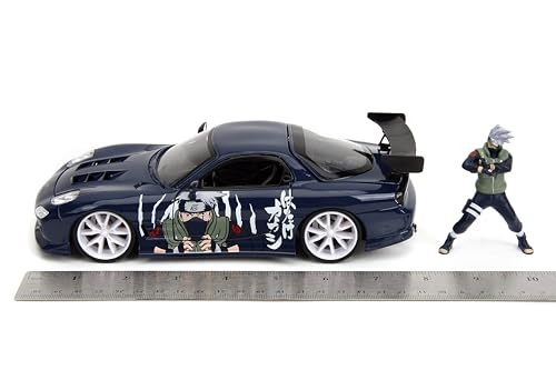 Jada Naruto 1:24 1993 Mazda RX-7 Die-Cast Car y Figura Kakashi 2.75" miniatura 3