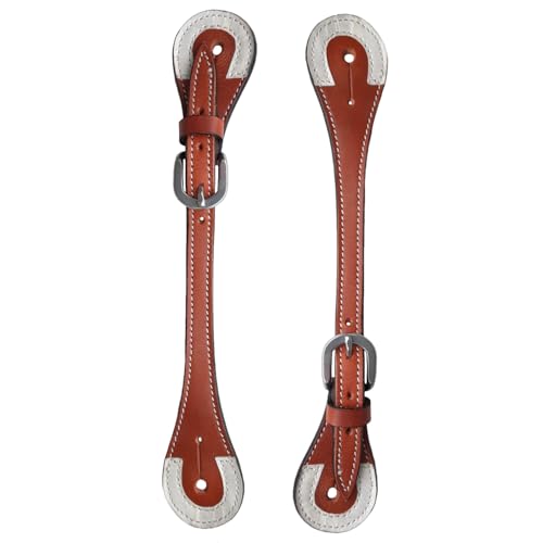 Tahoe Leather Spur Straps with Stainless Steel Hardware and Rawhide Corners – Unisex Pair for Horse Riding, Barrel Racing, and Horse Shows – 1-Year Warranty
