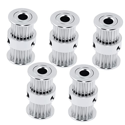 Amosfun 5pcs Aluminum Timing Belt Idler Pulley Bore Replacement for Printer Pulley System