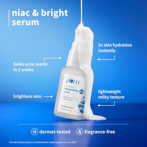 Image of Plum Skin Brightening Combo | 2% Niacinamide Face Wash with Rice Water 100ml + 10% Niacinamide Serum 15ml | For All Skin Types