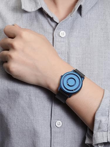 Image of EUTOUR Mens Watch Magnetic Balls Minimalist Dress Simplicity Quartz Watches with Mesh Stainless Steel Strap