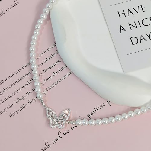 Image of Zeffy Pearl Necklace 4MM /6MM /8MM Dainty Round Imitation Pearl Choker Necklace Wedding Pearl Necklace Delicate Jewelry for Women Simple Bridesmaid Jewelry Gifts