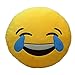 KayMayn Emojis Lachen Emoticon Kissen Polster Yellow Round Kissen-Kissen-Plüsch Spielzeug-Puppe Dekokissen Stuhlkissen Sitzkissen Rund 32 * 32 cm
