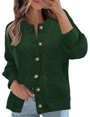 Rapbin Women's Cardigan Sweater Cable Knit Long...