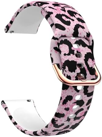 For MFVLP LC210 Smart Watch 1.85” Bands, Replacement Pink leopard-print Adjustable Soft Silicone Colorful Pattern Wristband Straps for MFVLP LC210 image 4