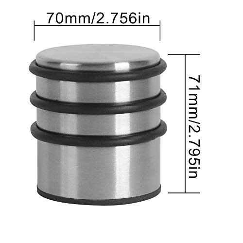 Kinjoek Door Stopper, Heavy Duty Stainless Steel Door Stop No Need To Drill, Surrounded With Protective Rubber Bands Anti-Slip Door Wedge For Office, Home, Garage, Laundry Door #TOP4