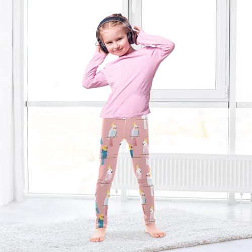 ALAZA Girls' Leggings Children's Yoga Pants Skinny Printed Dance Parrot Cute Comfortable 4T3