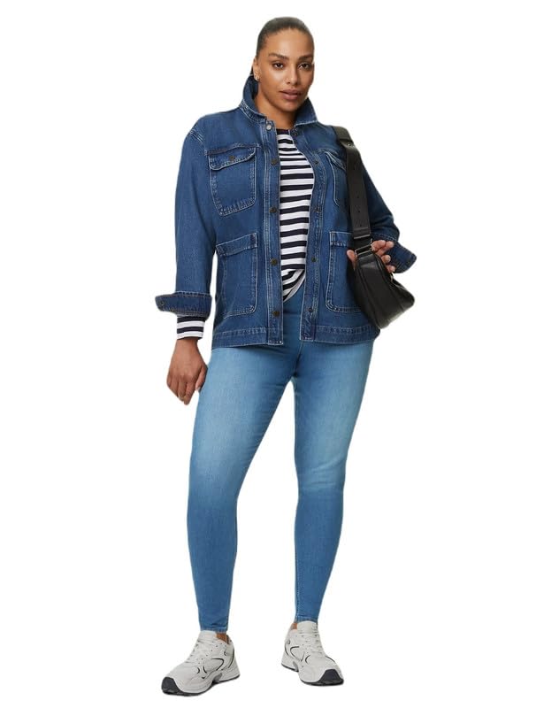 Image of Marks & Spencer Womens Light Wash High Rise Skinny Fit Jegging