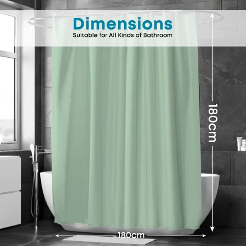 Blue Canyon Plain Shower Curtains, Mint Green, W 70.9" x L 70.9" (1 Panels) - Image 4