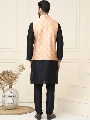Image of SOJANYA (Since 1958 Men's Silk Blend Kurta Pyjama With Nehrujacket Set
