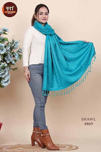 Image of KRITI Paisley Design Woollen Beige Color Shawl For Women