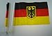 Produktbild 2 Stück Autofahnen in BRD Farben mit Bundesadler, WM, EM, Fanartikel, Deutschland, Autoflaggen, Deutschland Fanartikel
