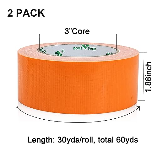 Image of BOMEI PACK Duct Tape Orange, Heavy Duty Strong Industrial Color Duct Tape 9mil x 1.88inch x 30yds for Packing and Repairing