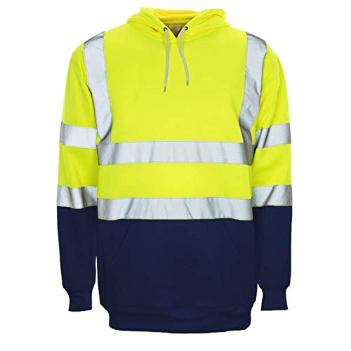 Veste Securite Homme Réfléchissant Sweat Polaire Capuche Janisramone Haute Visibilité