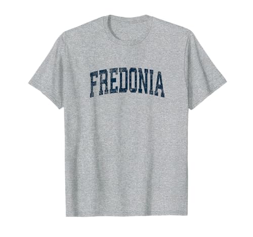 Fredonia New York NY Diseño deportivo deportivo vintage azul marino Camiseta