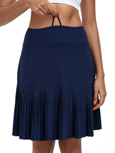 KORALHY 21" Knee Length Skort with Built-in Shorts & Pockets Navy Blue — view 3