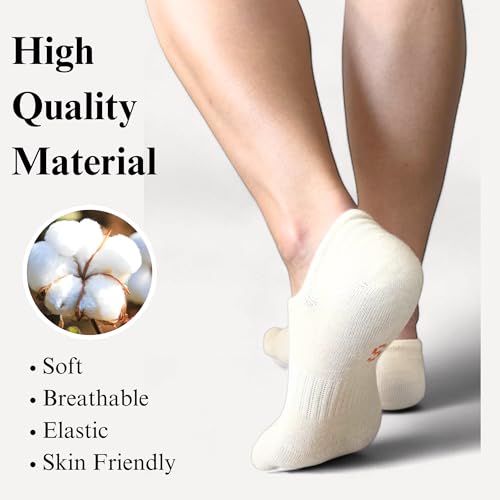 Image of Soxsense No Show Toe Socks Premium Cotton for Women, Align Toes Five Finger Liner Low Cut Thin Socks for Bunion, (4 Pairs)