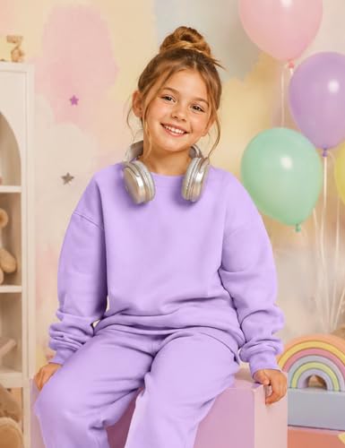 Image of Girls Sweatshirt Kids Fleece Lined Sweatshirts Winter Warm Sherpa Crewneck Pullover