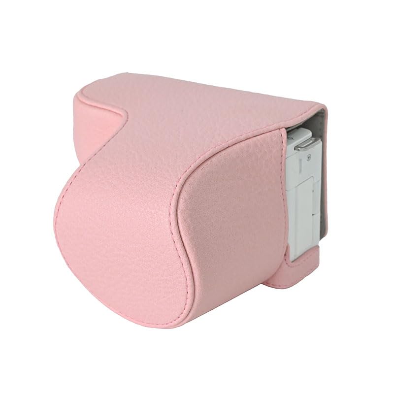 Étui Sony ZV-E10 ouverture par le bas cuir synthétique rose