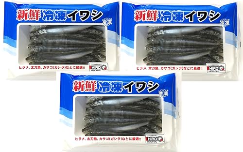 ヒロキュー 新鮮冷凍イワシ【3個セット】釣りエサ用冷凍イワシ 再入荷しました! 1枚目