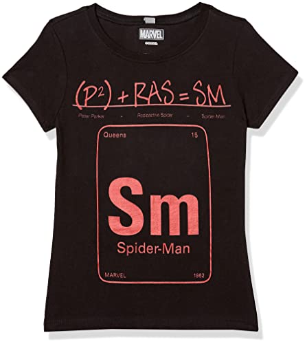 T-shirt araignée radioactive Marvel noir taille S pour fille