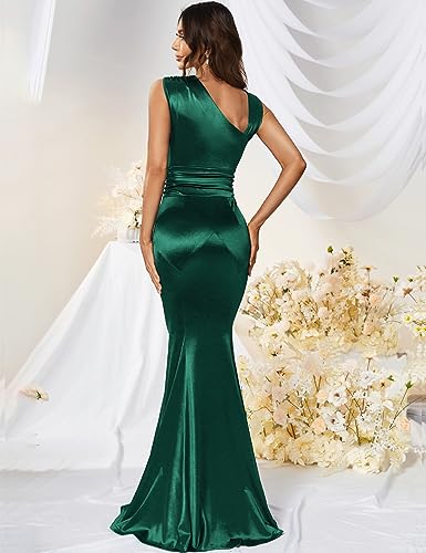 MUXXN Women's 1950s Vintage Sleeveless V Neck Mermaid Cocktail Evening Gowns Dresses4