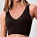 Calvin Klein Women's Invisibles Lightly Lined V Neck Bralette Bra, Black, M