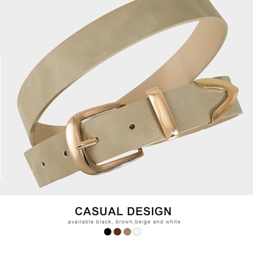 Women Leather Belt for Jeans Dress Pants Western Metal Tailed Ladies Belts with Gold Buckle4
