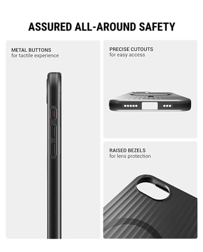 Image of DailyObjects PC Beam 2.0 Magnetic Protective Case Cover Compatible with iPhone 16E|Magsafe|Camera & Body Protection|Anti Shock,Scratch Resistant|Precise Cutouts Modern Design|Wireless Charging-Black