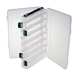 16 Compartments Double Sided Fishing Tackle Box Visible Hard Plastic Clear Fishing Lure Bait Squid J