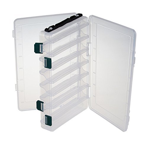16 Compartments Double Sided Fishing Tackle Box Visible Hard Plastic Clear Fishing Lure Bait Squid Jig Minnows Hooks Accessory Storage Case Container (16 Clear) #TOP29