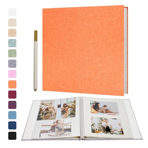 Vienrose Album Foto Autoadesivo Fotos 10X15 Memories Album Portafoto Pagine Bianche e Copertina in Lino Regali Nozze Natale Valentino Regalo di Anniversario Compleanno per bambini