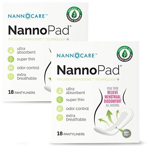 NannoPad Pantyliners - Made with Organic Cotton (18 Count (Pack of 2)) Nannocare