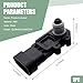Bookeel 1 PC Car Pressure Sensor, Original Replacement 16238399 9377680 09377680 16196060, Vapor Vent Port Tank Pressure Sensor to Solve Fault Light Flashing, Compatible with Delphi III (Black)