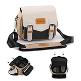 Cwatcun Camera Shoulder Bag Compact Camera Case, Small Waterproof Camera Messenger Bag with Tripod Holder, Travel Photography Bag for Canon, Nikon, Sony, Fuji DSLR/SLR/Mirrorless Camera, Lens