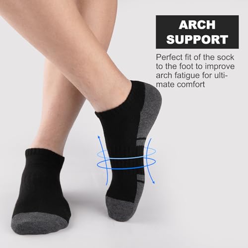 eallco 12 Pairs Mens Ankle Socks Running Athletic Low Cut Socks Breathable Cushioned Casual Socks3