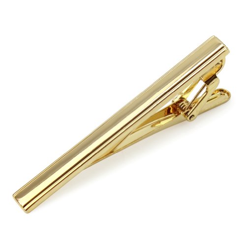 BlingWorld New Durable Men Boys Alloy Gold Plated Tone Simple Necktie Tie Pin Clasp Clip