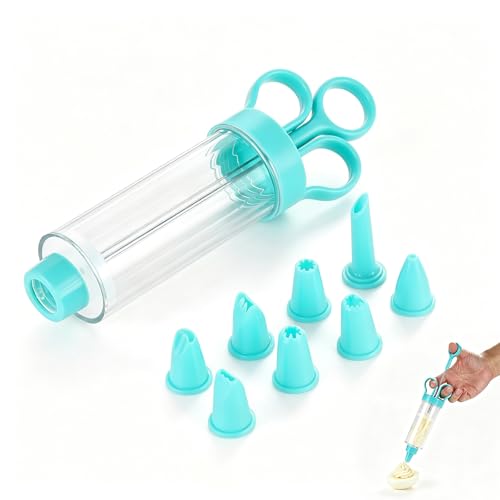 Deviled Egg Filler Tool Deviled Egg Piping Tool with 8 Piping Tips for Even and Accurate Filling with Comfortable Grip Handle High-Quality Plastic Reusable Non-Stick Easy to Clean