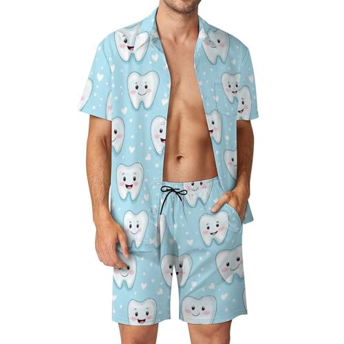 Camisa con botones y pantalones cortos para hombre que busca frescura diaria