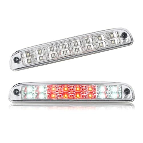 Image of Third 3rd Brake Light LED for 1999-2016 Ford F250 F350 F450 F550 Super Duty, High Mount Rear Brake Lights Assembly for 99-16 F-250-F-550, 1993-2011 Ford Ranger Cab Cargo Stop Light (Chrome)