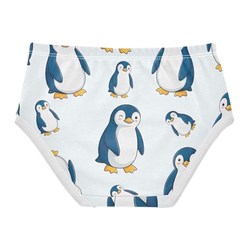 Cute Cartoon Penguins Blue White Cute Panties Girl Toddlers Underwear Floral Cotton Aesthetic Briefs Kids Undies 2t2