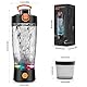 Euakee Elektrisch Protein Shaker, Shaker Flasche mit Pulverfach, 650ML Eiweiß Mixer, USB-C Wiederaufladbar, Elektrischer Eiweiß Shaker für Potein Pulver und Milchshake, BPA-frei (Schwarz)