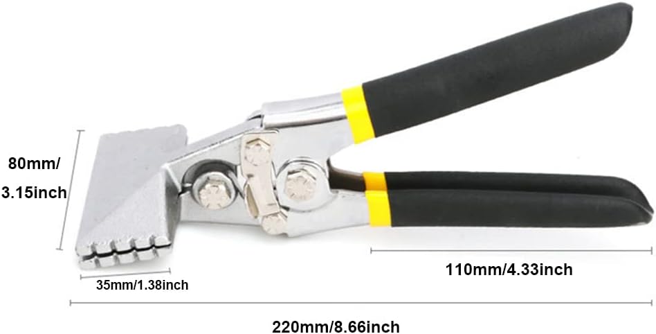 Metal Straight Sheet Bending Pliers, Offset Hand Seamer Roofing Sheet Metal Bending Hand Tool Jaw Manual Edge Former Bender Pliers, 80mm Straight