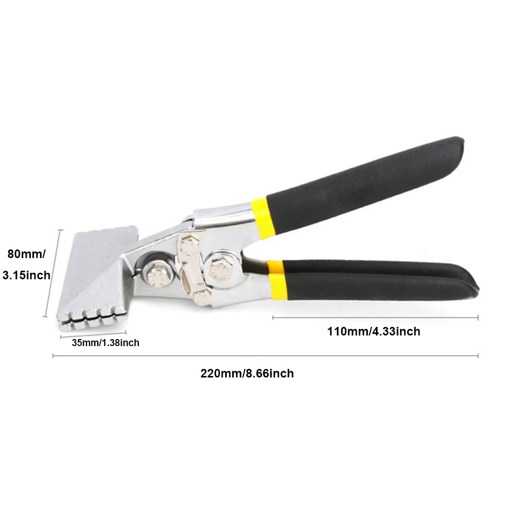 Straight Sheet Metal Bending Pliers, Multifunctional Offset Hand Seamer Jaw Manual Bender Hand Tool Edge Former Pliers, 80mm Straight