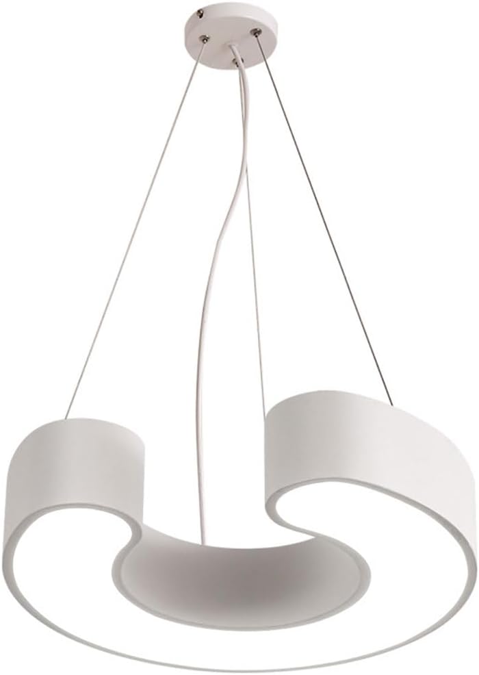 Modern LED Chandelier, 23.6'' Diameter Industrial Style Flush Hanging Light Ceiling Island Lighting, 6000K, Modern in White Light LED Acrylic Suspension Pendant Light