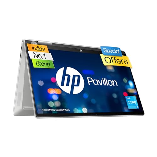 HP Pavilion x360, Intel Core i3-1215U, 14-inch (35.6 cm), FHD, 8GB DDR4, 512GB SSD, Intel UHD Graphics, Backlit KB, MSO, Pen, (Win 11, Natural Silver, 1.69 kg),14-ek0183TU HP Pavilion x360, Intel Core i3-1215U, 14-inch (35.6 cm), FHD, 8GB DDR4, 512GB SSD, Intel UHD Graphics, Backlit KB, MSO, Pen, (Win 11, Natural Silver, 1.69 kg),14-ek0183TU