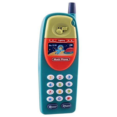 Image of FunBlast Cartoon Musical Mobile Phone for Kids, Mobile with Light & Sound Toys for Babies | Educational Toys for Kids 3+ Years /Boys /Girls-1 Unit (LightBlue-B)